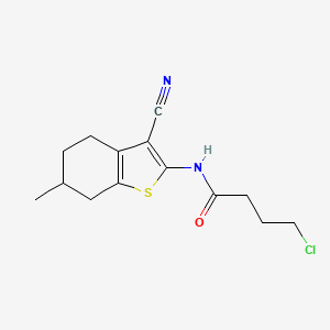 molecular formula C14H17ClN2OS B7726877 4-chloro-N-(3-cyano-6-methyl-4,5,6,7-tetrahydro-1-benzothiophen-2-yl)butanamide CAS No. 61339-51-3
