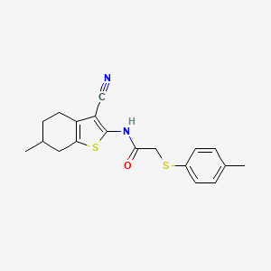 molecular formula C19H20N2OS2 B7726887 N-(3-cyano-6-methyl-4,5,6,7-tetrahydro-1-benzothiophen-2-yl)-2-[(4-methylphenyl)sulfanyl]acetamide 