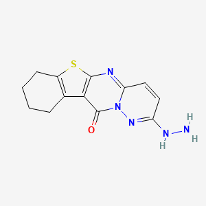 molecular formula C13H13N5OS B7726896 6-Hydrazinyl-17-thia-2,7,8-triazatetracyclo[8.7.0.0^{3,8}.0^{11,16}]heptadeca-1(10),2,4,6,11(16)-pentaen-9-one 