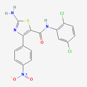 molecular formula C16H10Cl2N4O3S B7726911 2-amino-N-(2,5-dichlorophenyl)-4-(4-nitrophenyl)-1,3-thiazole-5-carboxamide 