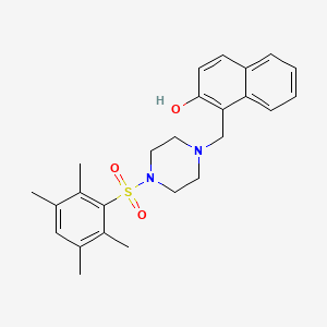 molecular formula C25H30N2O3S B7726930 1-{[4-(2,3,5,6-Tetramethylbenzenesulfonyl)piperazin-1-yl]methyl}naphthalen-2-ol 