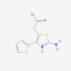 2-(2-Amino-4-thiophen-2-yl-1,3-thiazol-3-ium-5-yl)acetate