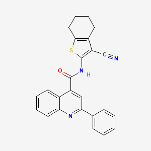 molecular formula C25H19N3OS B7726956 N-(3-cyano-4,5,6,7-tetrahydro-1-benzothiophen-2-yl)-2-phenylquinoline-4-carboxamide 