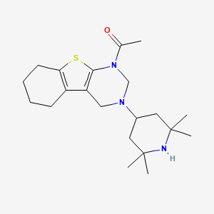 molecular formula C21H33N3OS B7727076 1-[3-(2,2,6,6-tetramethylpiperidin-4-yl)-3,4,5,6,7,8-hexahydro[1]benzothieno[2,3-d]pyrimidin-1(2H)-yl]ethanone 