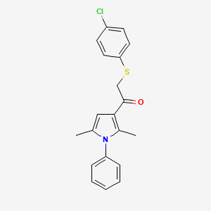 2-(4-Chlorophenyl)sulfanyl-1-(2,5-dimethyl-1-phenylpyrrol-3-yl)ethanone