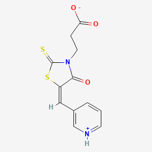 molecular formula C12H10N2O3S2 B7727120 3-[(5E)-4-oxo-5-(pyridin-1-ium-3-ylmethylidene)-2-sulfanylidene-1,3-thiazolidin-3-yl]propanoate 