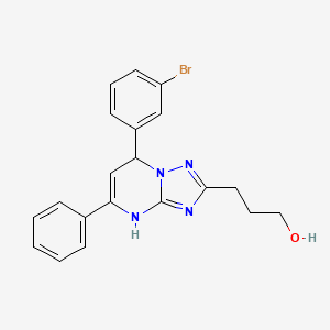 molecular formula C20H19BrN4O B7727176 3-[7-(3-Bromophenyl)-5-phenyl-4,7-dihydro[1,2,4]triazolo[1,5-a]pyrimidin-2-yl]propan-1-ol 