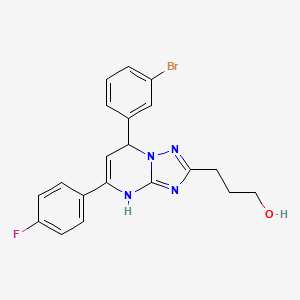 molecular formula C20H18BrFN4O B7727183 3-[7-(3-Bromophenyl)-5-(4-fluorophenyl)-4,7-dihydro[1,2,4]triazolo[1,5-a]pyrimidin-2-yl]propan-1-ol 