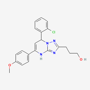 molecular formula C21H21ClN4O2 B7727205 3-[7-(2-Chlorophenyl)-5-(4-methoxyphenyl)-4,7-dihydro[1,2,4]triazolo[1,5-a]pyrimidin-2-yl]propan-1-ol 
