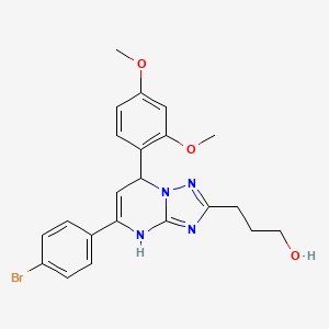 molecular formula C22H23BrN4O3 B7727207 3-[5-(4-Bromophenyl)-7-(2,4-dimethoxyphenyl)-4,7-dihydro[1,2,4]triazolo[1,5-a]pyrimidin-2-yl]propan-1-ol 