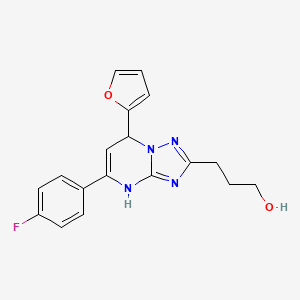 3-(5-(4-Fluorophenyl)-7-(furan-2-yl)-4,7-dihydro-[1,2,4]triazolo[1,5-a]pyrimidin-2-yl)propan-1-ol