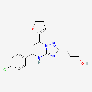 3-[5-(4-Chlorophenyl)-7-(furan-2-yl)-4,7-dihydro[1,2,4]triazolo[1,5-a]pyrimidin-2-yl]propan-1-ol