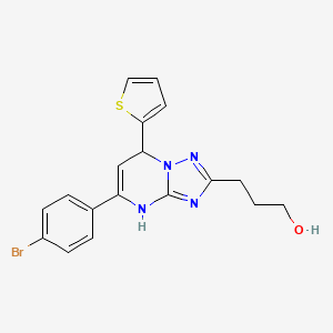molecular formula C18H17BrN4OS B7727216 3-[5-(4-Bromophenyl)-7-thien-2-yl-4,7-dihydro[1,2,4]triazolo[1,5-a]pyrimidin-2-yl]propan-1-ol 