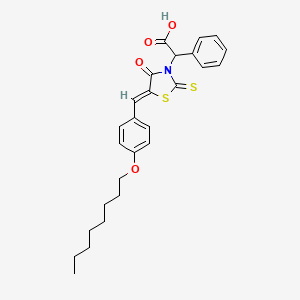 molecular formula C26H29NO4S2 B7727228 {(5Z)-5-[4-(octyloxy)benzylidene]-4-oxo-2-thioxo-1,3-thiazolidin-3-yl}(phenyl)acetic acid 
