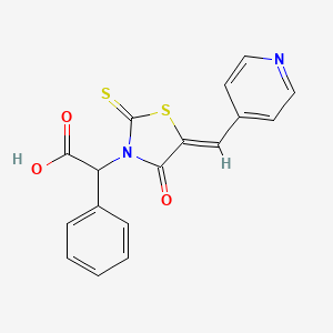 molecular formula C17H12N2O3S2 B7727229 [(5Z)-4-oxo-5-(pyridin-4-ylmethylene)-2-thioxo-1,3-thiazolidin-3-yl](phenyl)acetic acid 