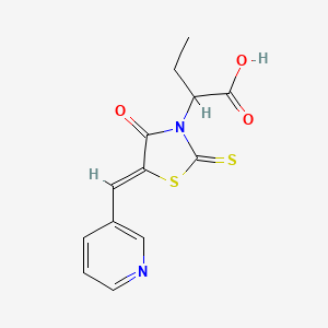 molecular formula C13H12N2O3S2 B7727230 2-[4-Oxo-5-(3-pyridinylmethylene)-2-thioxo-1,3-thiazolidin-3-yl]butanoic acid 