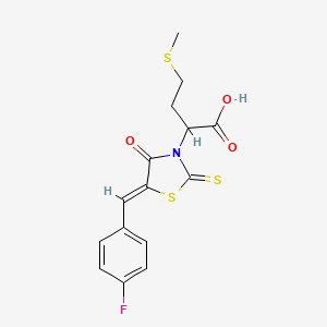 2-[(5Z)-5-(4-fluorobenzylidene)-4-oxo-2-thioxo-1,3-thiazolidin-3-yl]-4-(methylsulfanyl)butanoic acid