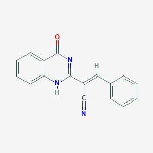 (E)-2-(4-oxo-1H-quinazolin-2-yl)-3-phenylprop-2-enenitrile