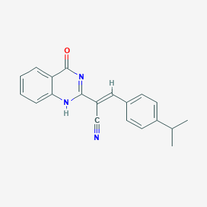 (E)-2-(4-oxo-1H-quinazolin-2-yl)-3-(4-propan-2-ylphenyl)prop-2-enenitrile