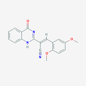 molecular formula C19H15N3O3 B7727436 (E)-3-(2,5-dimethoxyphenyl)-2-(4-oxo-1H-quinazolin-2-yl)prop-2-enenitrile 