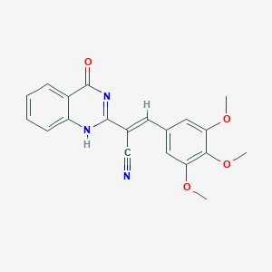 molecular formula C20H17N3O4 B7727440 (E)-2-(4-oxo-1H-quinazolin-2-yl)-3-(3,4,5-trimethoxyphenyl)prop-2-enenitrile 