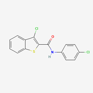 molecular formula C15H9Cl2NOS B7727483 3-chloro-N-(4-chlorophenyl)-1-benzothiophene-2-carboxamide 