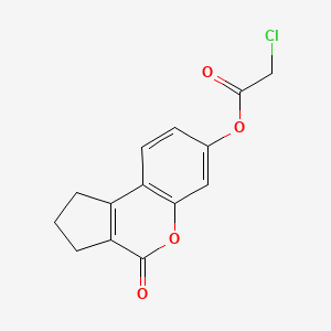 molecular formula C14H11ClO4 B7727503 4-oxo-1H,2H,3H,4H-cyclopenta[c]chromen-7-yl 2-chloroacetate 