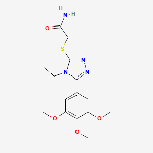 molecular formula C15H20N4O4S B7727541 2-{[4-ethyl-5-(3,4,5-trimethoxyphenyl)-4H-1,2,4-triazol-3-yl]sulfanyl}acetamide 