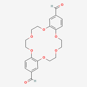 molecular formula C22H24O8 B7727636 6,7,9,10,17,18,20,21-Octahydrodibenzo[b,k][1,4,7,10,13,16]hexaoxacyclooctadecine-2,13-dicarbaldehyde 