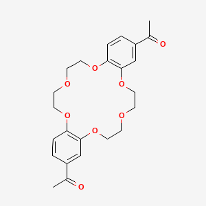 molecular formula C24H28O8 B7727642 1,1'-(6,7,9,10,17,18,20,21-Octahydrodibenzo[b,k][1,4,7,10,13,16]hexaoxacyclooctadecine-2,14-diyl)bis(ethan-1-one) 