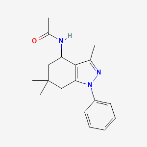 molecular formula C18H23N3O B7727655 N-(3,6,6-Trimethyl-1-phenyl-4,5,6,7-tetrahydro-1H-indazole-4-yl)acetamide 