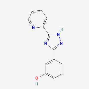 molecular formula C13H10N4O B7727686 3-[5-(pyridin-2-yl)-1H-1,2,4-triazol-3-yl]phenol 