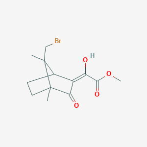 molecular formula C13H17BrO4 B7727688 methyl (2E)-[7-(bromomethyl)-4,7-dimethyl-3-oxobicyclo[2.2.1]hept-2-ylidene](hydroxy)ethanoate 