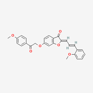 molecular formula C27H22O6 B7727695 6-[2-(4-methoxyphenyl)-2-oxoethoxy]-2-[(Z,2E)-3-(2-methoxyphenyl)-2-propenylidene]-1-benzofuran-3-one 