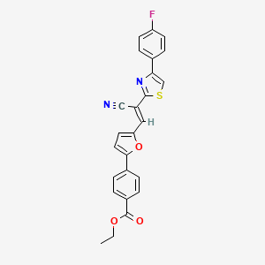 molecular formula C25H17FN2O3S B7727745 (E)-ethyl 4-(5-(2-cyano-2-(4-(4-fluorophenyl)thiazol-2-yl)vinyl)furan-2-yl)benzoate 