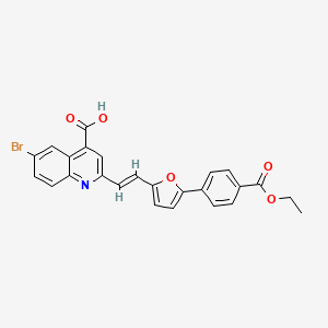 molecular formula C25H18BrNO5 B7727750 6-Bromo-2-[(E)-2-{5-[4-(ethoxycarbonyl)phenyl]furan-2-YL}ethenyl]quinoline-4-carboxylic acid 