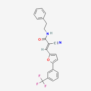 molecular formula C23H17F3N2O2 B7727763 (E)-2-cyano-N-(2-phenylethyl)-3-[5-[3-(trifluoromethyl)phenyl]furan-2-yl]prop-2-enamide 