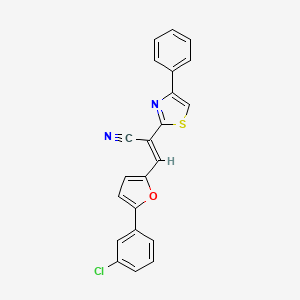 molecular formula C22H13ClN2OS B7727778 (2E)-3-[5-(3-chlorophenyl)furan-2-yl]-2-(4-phenyl-1,3-thiazol-2-yl)prop-2-enenitrile 