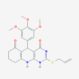 2-prop-2-enylsulfanyl-5-(3,4,5-trimethoxyphenyl)-1,5,7,8,9,10-hexahydropyrimido[4,5-b]quinoline-4,6-dione