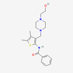 N-(3-{[4-(2-hydroxyethyl)piperazin-1-yl]methyl}-4,5-dimethylthiophen-2-yl)benzamide