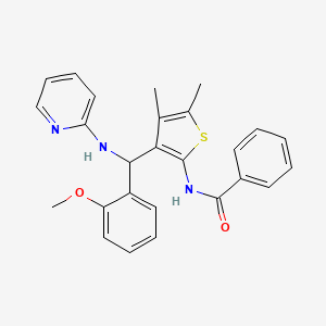 molecular formula C26H25N3O2S B7727944 N-{3-[(2-methoxyphenyl)(pyridin-2-ylamino)methyl]-4,5-dimethylthiophen-2-yl}benzamide 