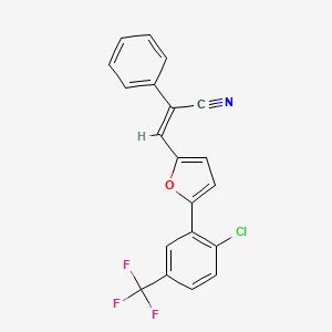 (2Z)-3-{5-[2-chloro-5-(trifluoromethyl)phenyl]furan-2-yl}-2-phenylprop-2-enenitrile