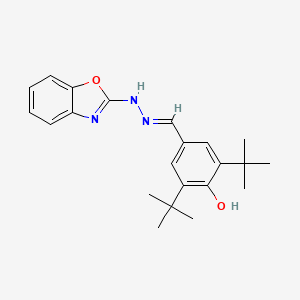 molecular formula C22H27N3O2 B7727954 4-[[2-(1,3-Benzoxazol-2-yl)hydrazinyl]methylidene]-2,6-ditert-butylcyclohexa-2,5-dien-1-one 
