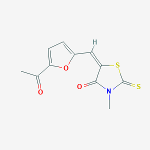 molecular formula C11H9NO3S2 B7727967 (5E)-5-[(5-acetylfuran-2-yl)methylidene]-3-methyl-2-thioxo-1,3-thiazolidin-4-one 