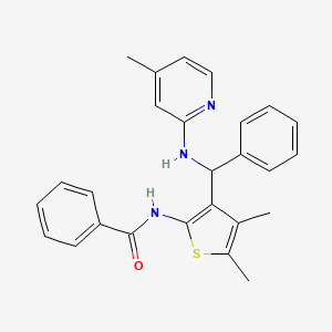 molecular formula C26H25N3OS B7728001 N-(4,5-dimethyl-3-{[(4-methylpyridin-2-yl)amino](phenyl)methyl}thiophen-2-yl)benzamide 