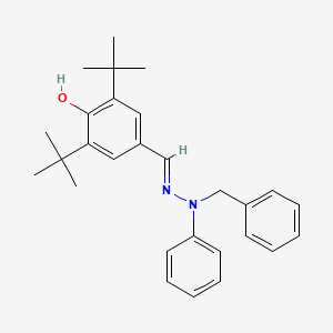 molecular formula C28H34N2O B7728067 (E)-4-((2-benzyl-2-phenylhydrazono)methyl)-2,6-di-tert-butylphenol 