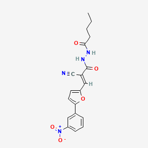 molecular formula C19H18N4O5 B7728075 N'-[(E)-2-cyano-3-[5-(3-nitrophenyl)furan-2-yl]prop-2-enoyl]pentanehydrazide 
