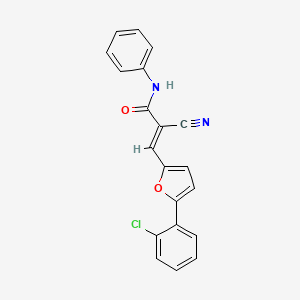 molecular formula C20H13ClN2O2 B7728081 (E)-3-[5-(2-chlorophenyl)furan-2-yl]-2-cyano-N-phenylprop-2-enamide 