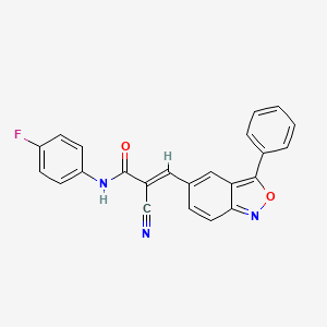 (E)-2-cyano-N-(4-fluorophenyl)-3-(3-phenyl-2,1-benzoxazol-5-yl)prop-2-enamide