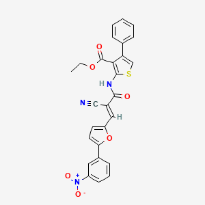 ethyl 2-({(2E)-2-cyano-3-[5-(3-nitrophenyl)furan-2-yl]prop-2-enoyl}amino)-4-phenylthiophene-3-carboxylate
